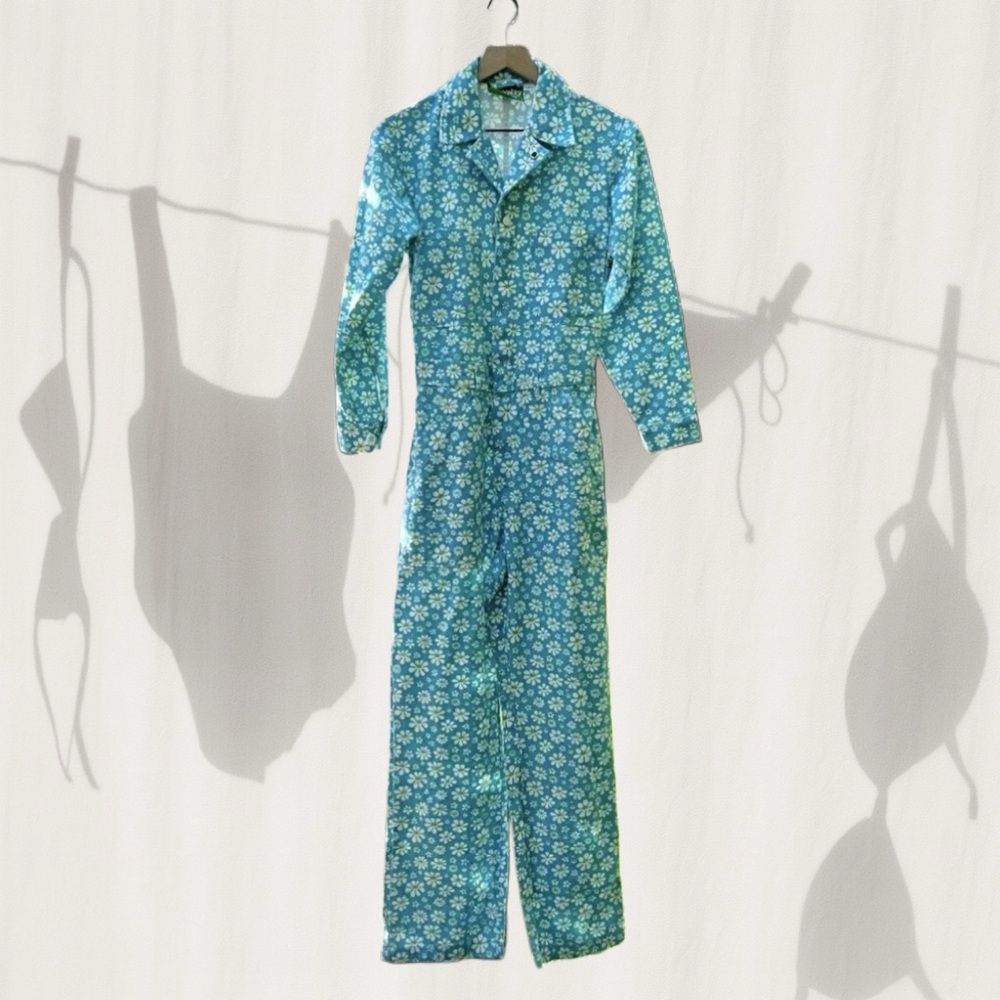 Big Bud Press Blue Lazy Daisy Everyday Jumpsuit Size XS